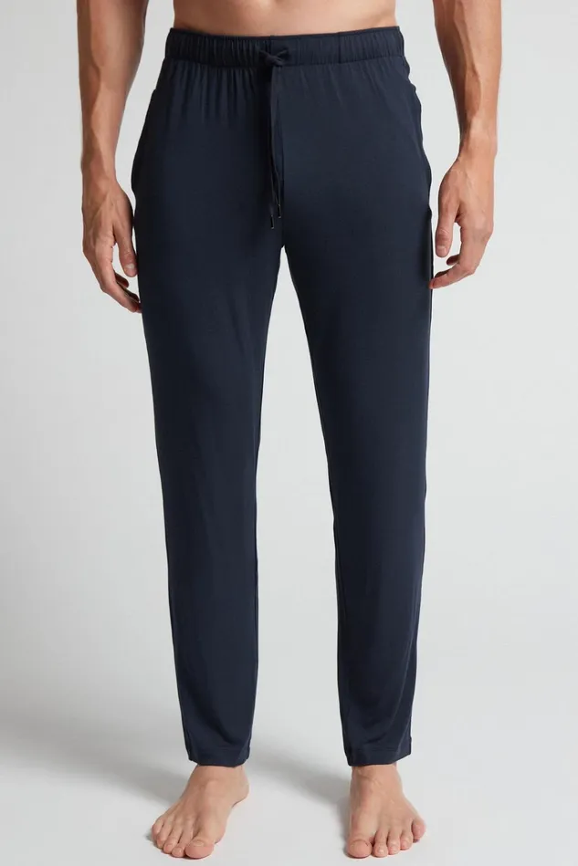 Intimissimi Pants Men Silk And Modal Trousers Blue 800 8211 Blu Notte