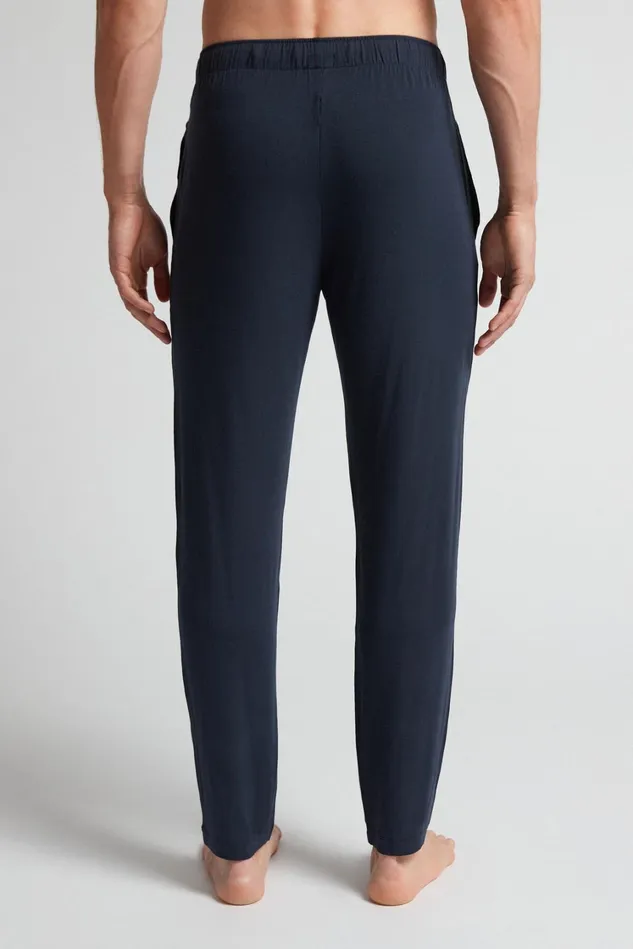 Intimissimi Pants Men Silk And Modal Trousers Blue 800 8211 Blu Notte