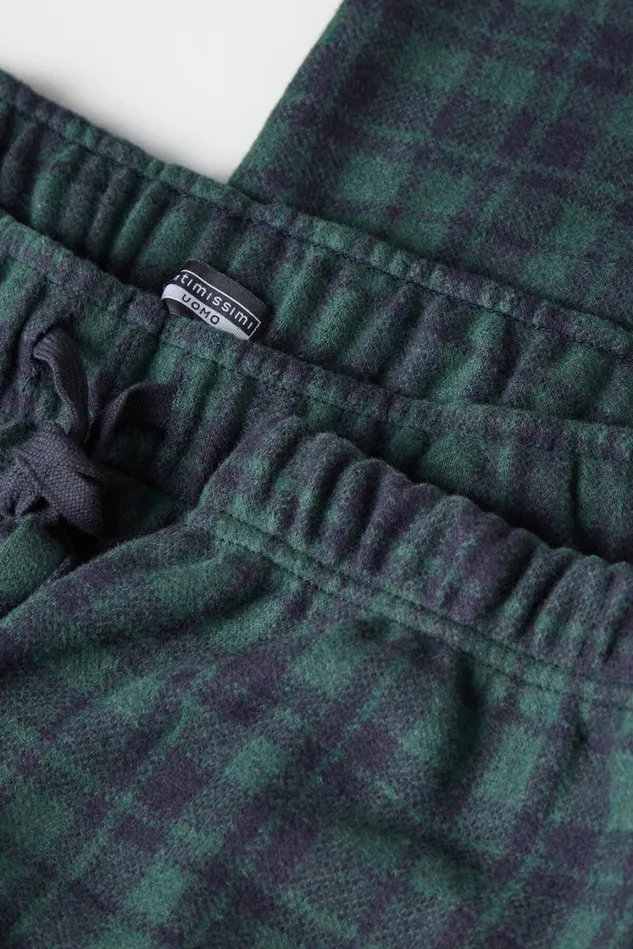 Intimissimi Pants Men Tartan Green Patterned Tricot Full Length Pants Blue 425j 8211 Tartan Verde