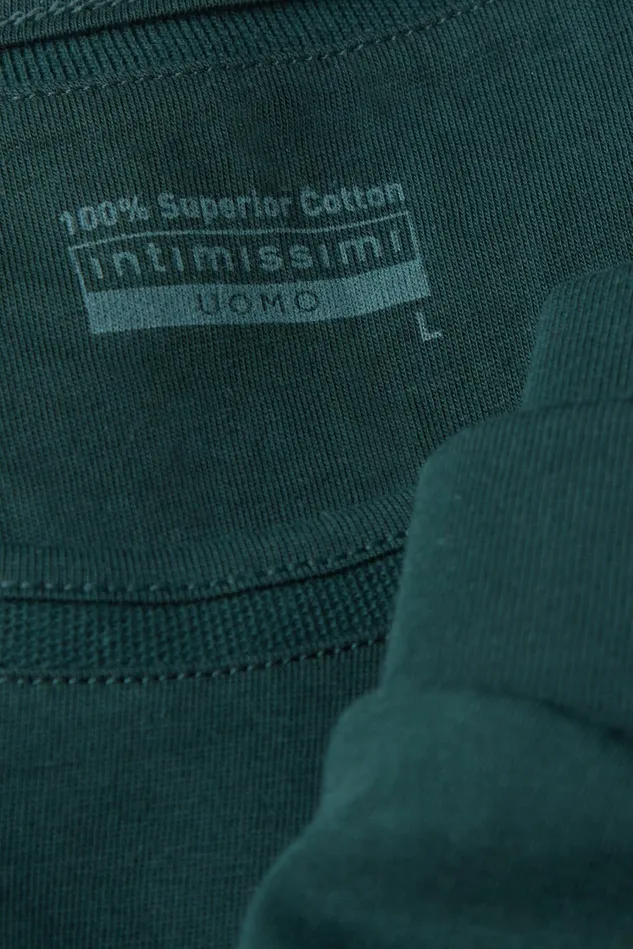 Intimissimi Short Pajamas Men Superior Cotton Short Pajamas Green 132j 8211 Verde Scuro