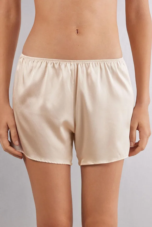 Intimissimi Short Pajamas Women Silk Shorts Natural 2280 8211 Avorio Crema