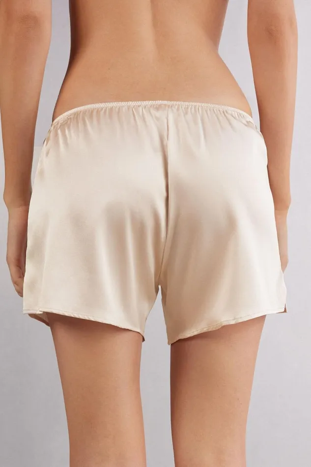 Intimissimi Short Pajamas Women Silk Shorts Natural 2280 8211 Avorio Crema