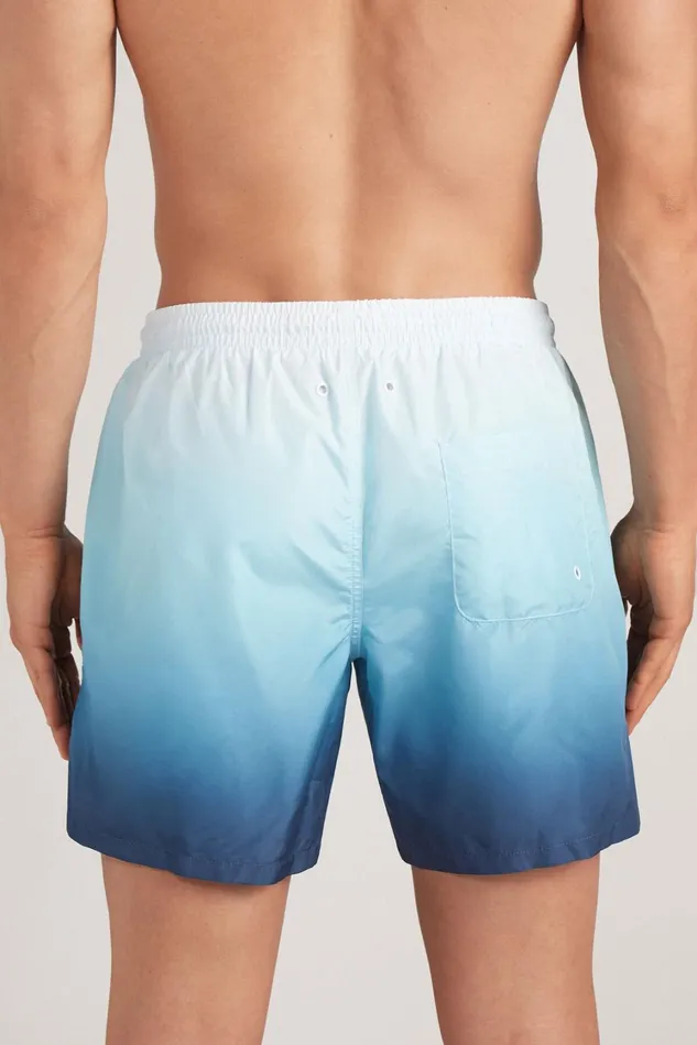 Intimissimi Swim Trunks Men Blurry Blue Print Swim Trunks Blue 633j 8211 Stampa Sfumato Blu