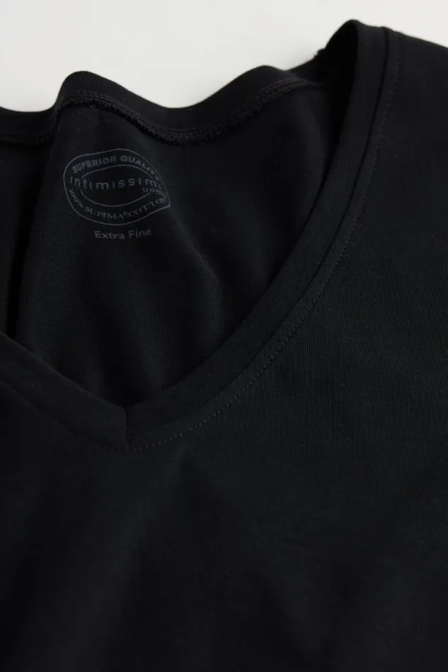 Intimissimi TShirts Polos Men Extrafine Superior Cotton VNeck TShirt Black 019 8211 Black