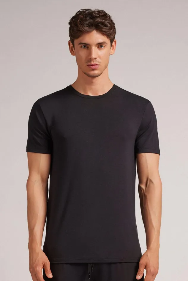 Intimissimi TShirts Polos Men Modal And Silk TShirt Black 019 8211 Black