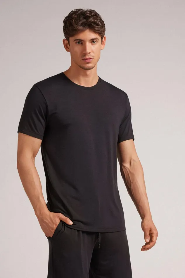 Intimissimi TShirts Polos Men Modal And Silk TShirt Black 019 8211 Black