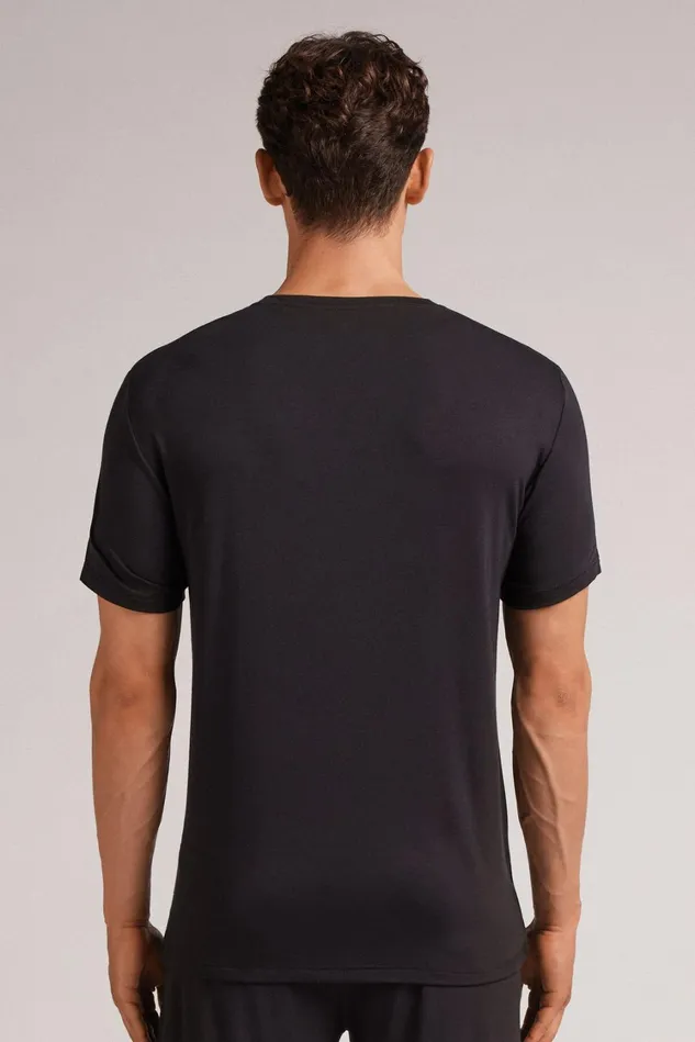 Intimissimi TShirts Polos Men Modal And Silk TShirt Black 019 8211 Black