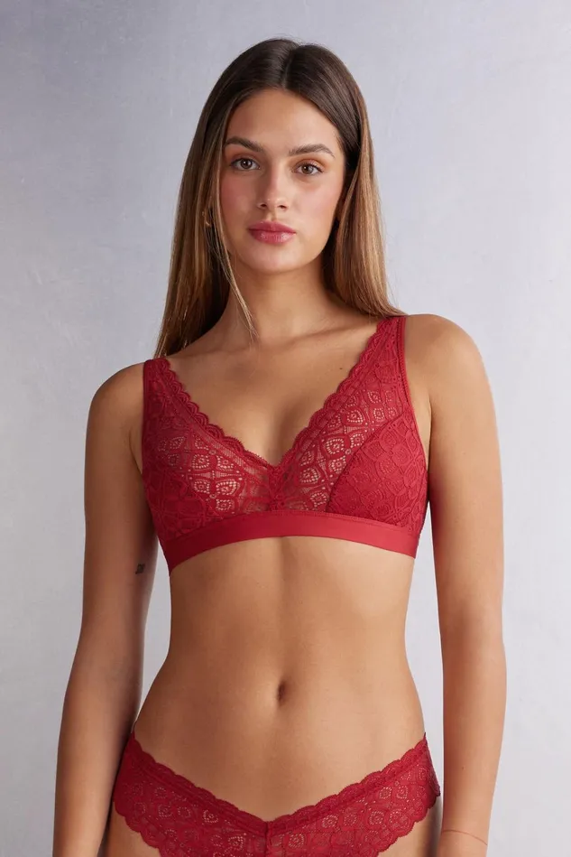 Intimissimi Triangle Women Lara Triangle Bra In Lace Red 1473 8211 Rosso