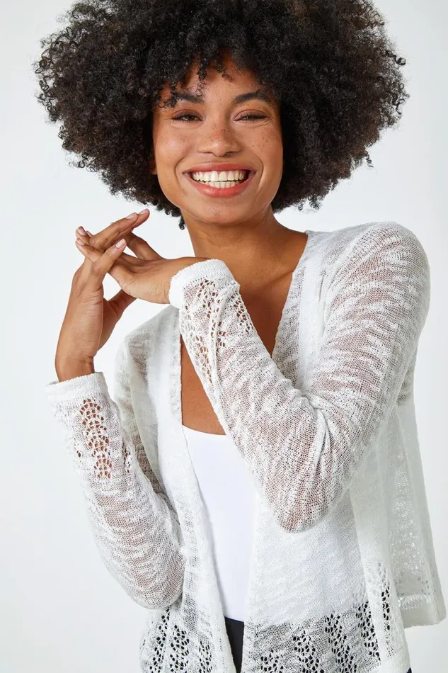 Ivory Lightweight Knitted Shrug Women Roman Knitwear