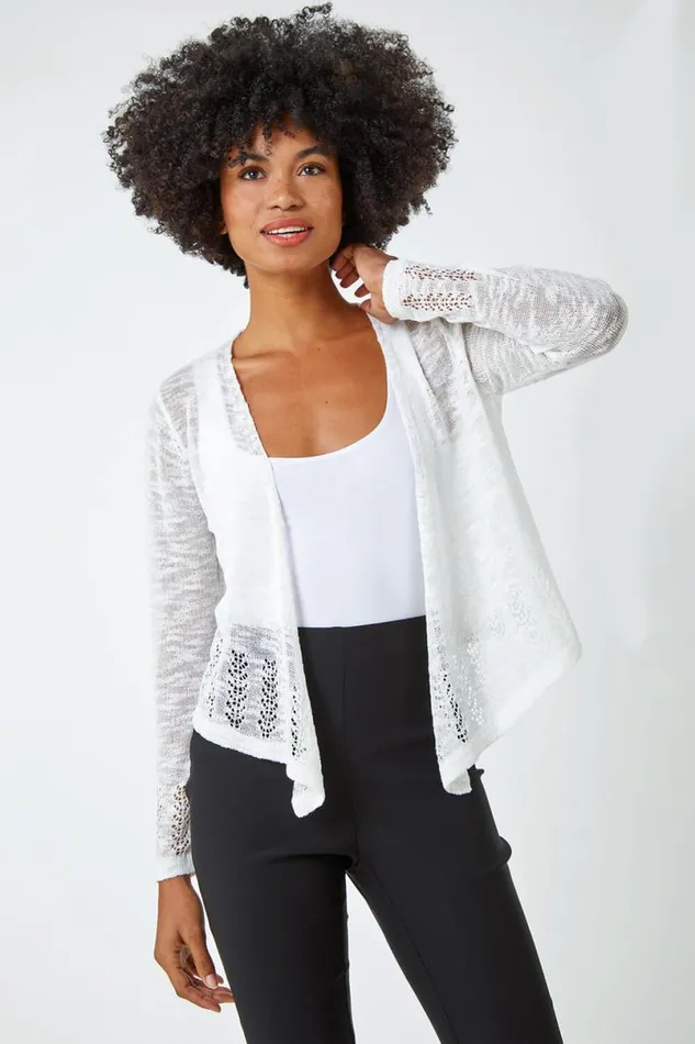Ivory Lightweight Knitted Shrug Women Roman Knitwear