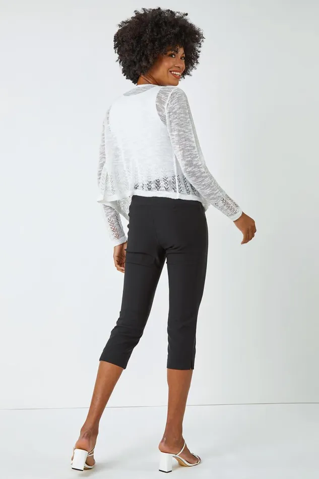 Ivory Lightweight Knitted Shrug Women Roman Knitwear