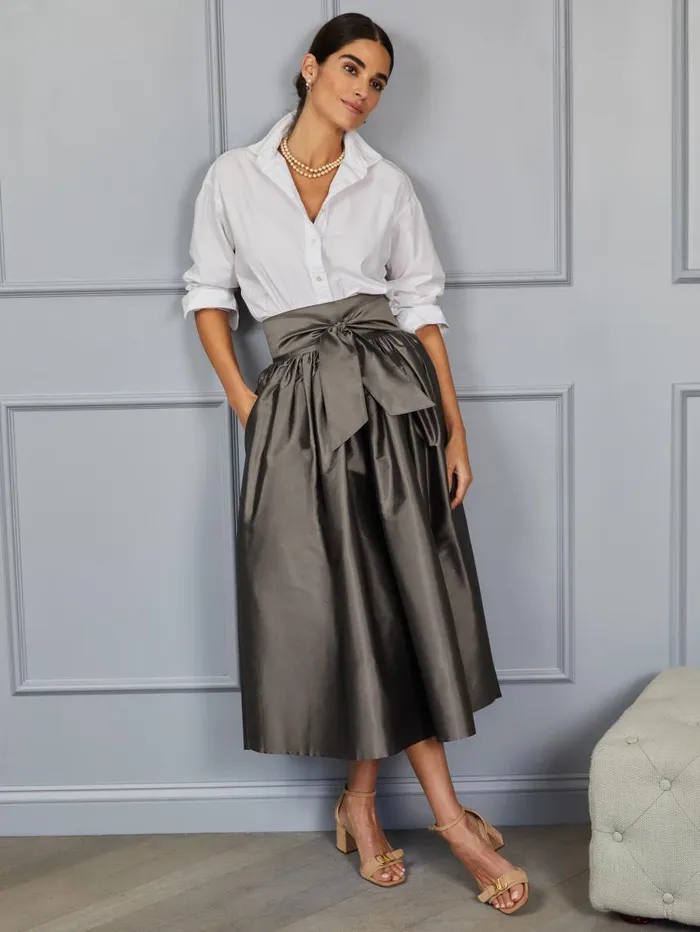 JMcLaughlin Alex Silk Skirt RSVP X Steven Stolman Gunmetal Women Skirts and Skorts JMcLaughlin Alex Silk Skirt RSVP X Steven Stolman Gunmetal Women Skirts and Skorts