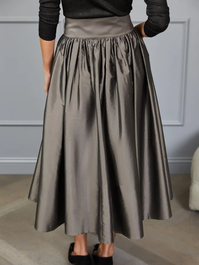 JMcLaughlin Alex Silk Skirt RSVP X Steven Stolman Gunmetal Women Skirts and Skorts JMcLaughlin Alex Silk Skirt RSVP X Steven Stolman Gunmetal Women Skirts and Skorts