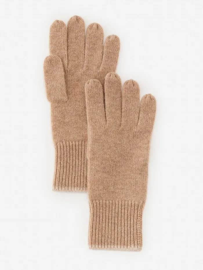 JMcLaughlin Banff Cashmere Gloves Heather Camelheather Oatmeal Women Hats and Gloves