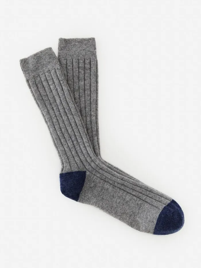 JMcLaughlin Cashmere Socks Heather Graydenim Men Socks