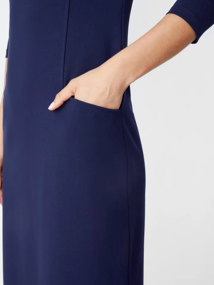 JMcLaughlin Catalyst Dress Winter Navy Women Dresses JMcLaughlin Catalyst Dress Winter Navy Women Dresses