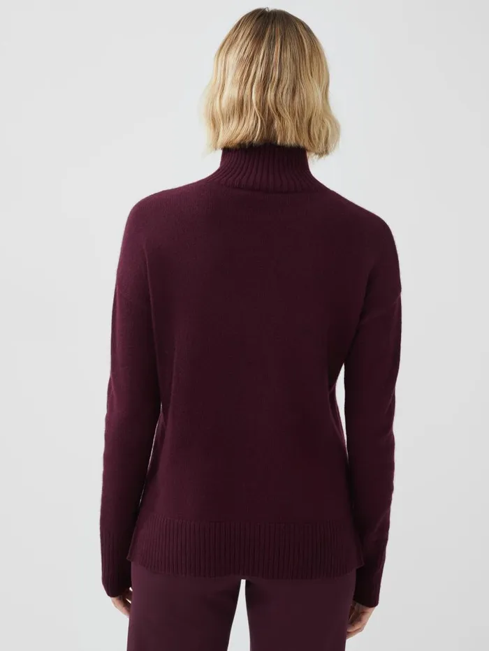 JMcLaughlin Dina Cashmere Turtleneck Merlot Women Sweaters JMcLaughlin Dina Cashmere Turtleneck Merlot Women Sweaters