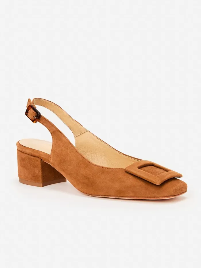 JMcLaughlin Frenchette Suede Slingbacks Saddle Women Heels JMcLaughlin Frenchette Suede Slingbacks Saddle Women Heels
