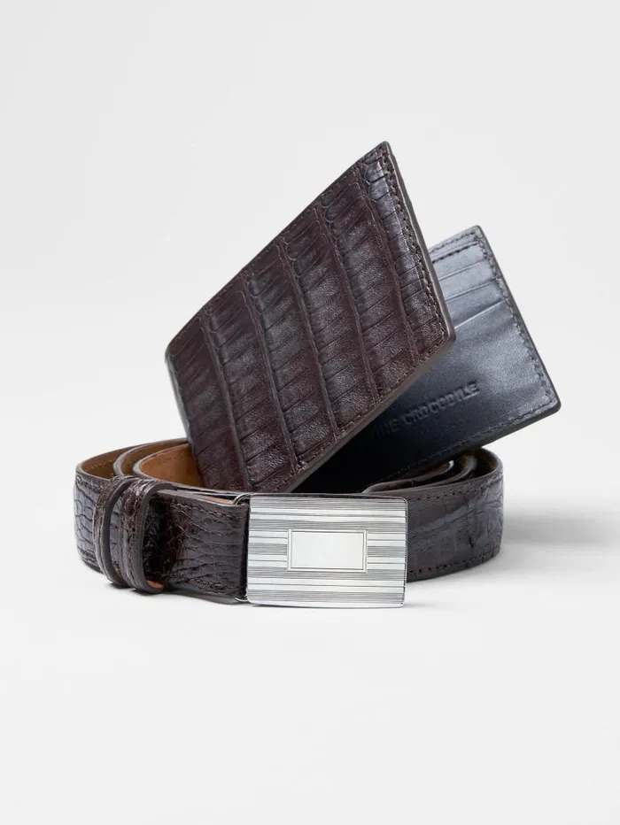 JMcLaughlin Genuine Crocodile Belt Cigar Men Belts