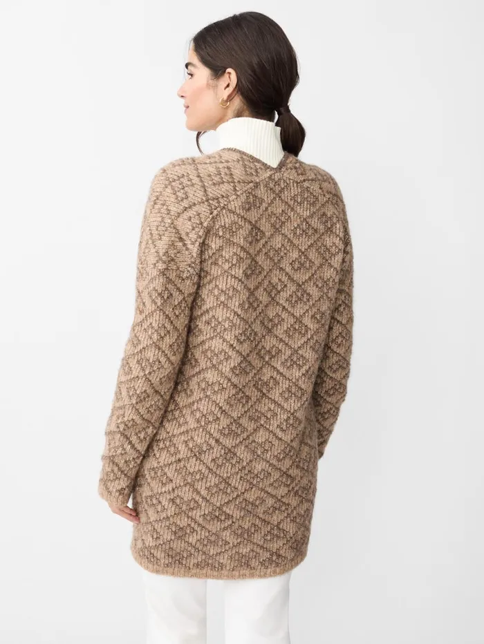 JMcLaughlin Ida Cardigan In Jacquard Brownmulti Women Sweaters JMcLaughlin Ida Cardigan In Jacquard Brownmulti Women Sweaters