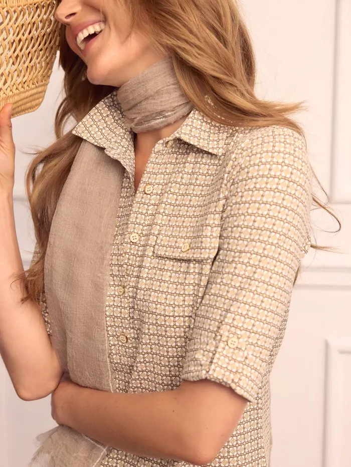 JMcLaughlin Lawton Cashmere Scarf Taupe Women Scarves JMcLaughlin Lawton Cashmere Scarf Taupe Women Scarves