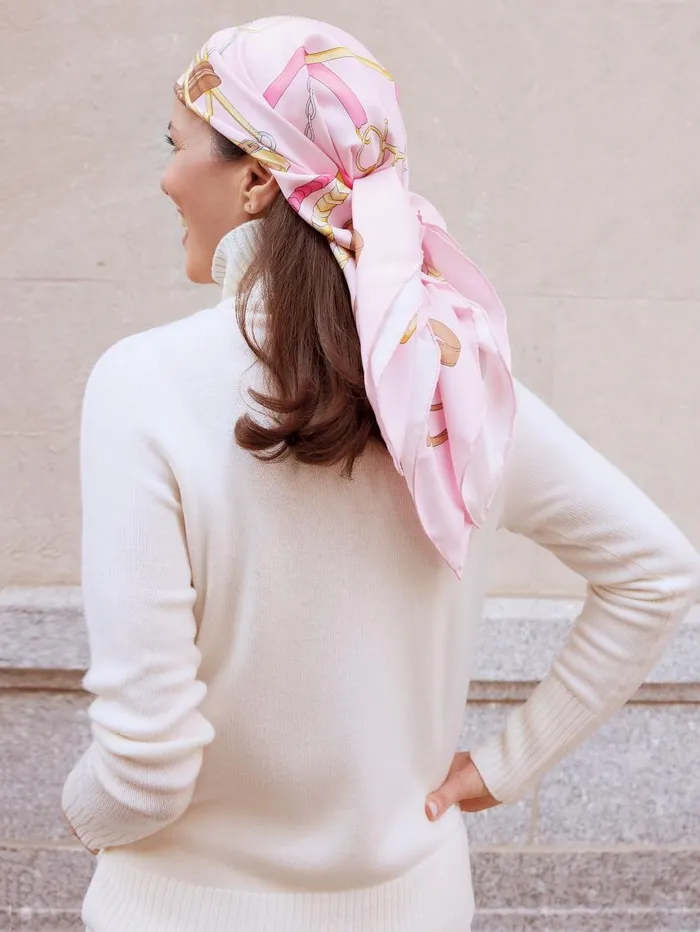 JMcLaughlin Mabel Silk Scarf In Neo Gulltopp Square Light Pinkpink Women Scarves JMcLaughlin Mabel Silk Scarf In Neo Gulltopp Square Light Pinkpink Women Scarves