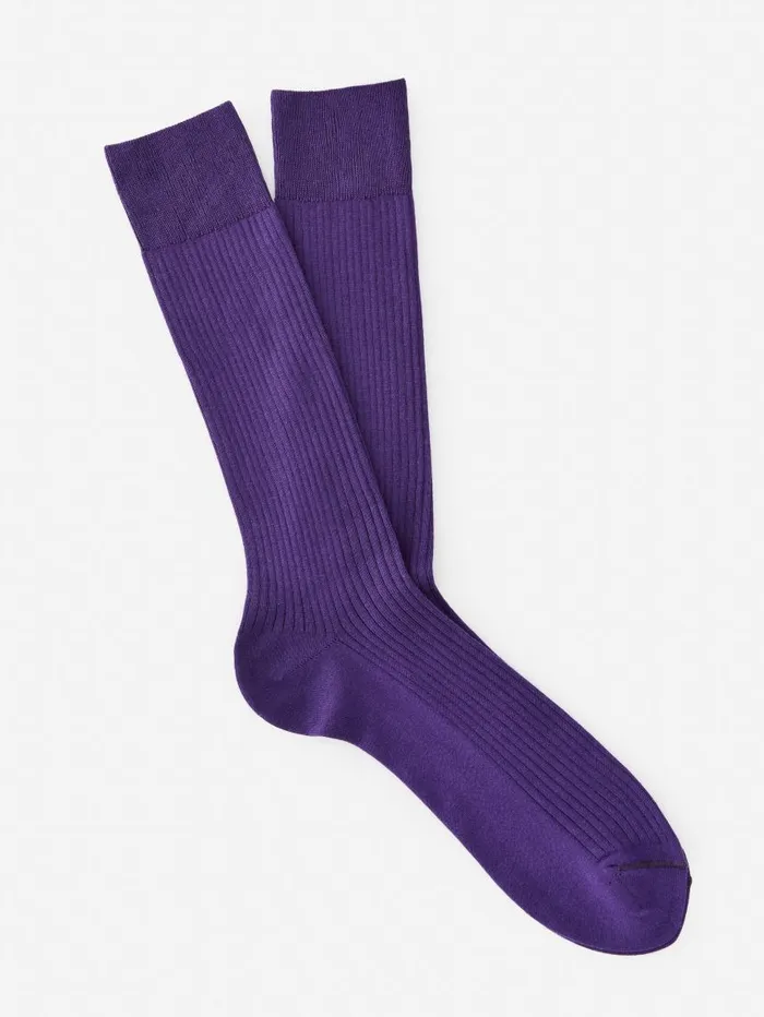 JMcLaughlin Ribbed Socks Purple Men Socks