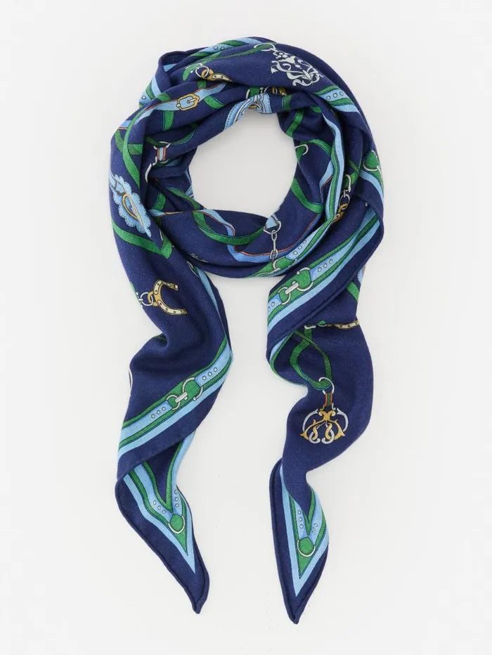 JMcLaughlin Sarita Scarf In Fairfax Crest Corner Navygreenblue Women Scarves JMcLaughlin Sarita Scarf In Fairfax Crest Corner Navygreenblue Women Scarves