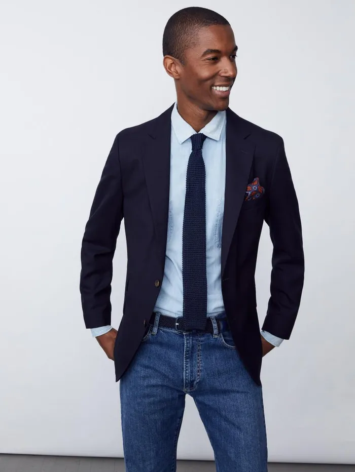 JMcLaughlin Suffolk 3Season Blazer Dark Navy Men Jackets and Outerwear JMcLaughlin Suffolk 3Season Blazer Dark Navy Men Jackets and Outerwear