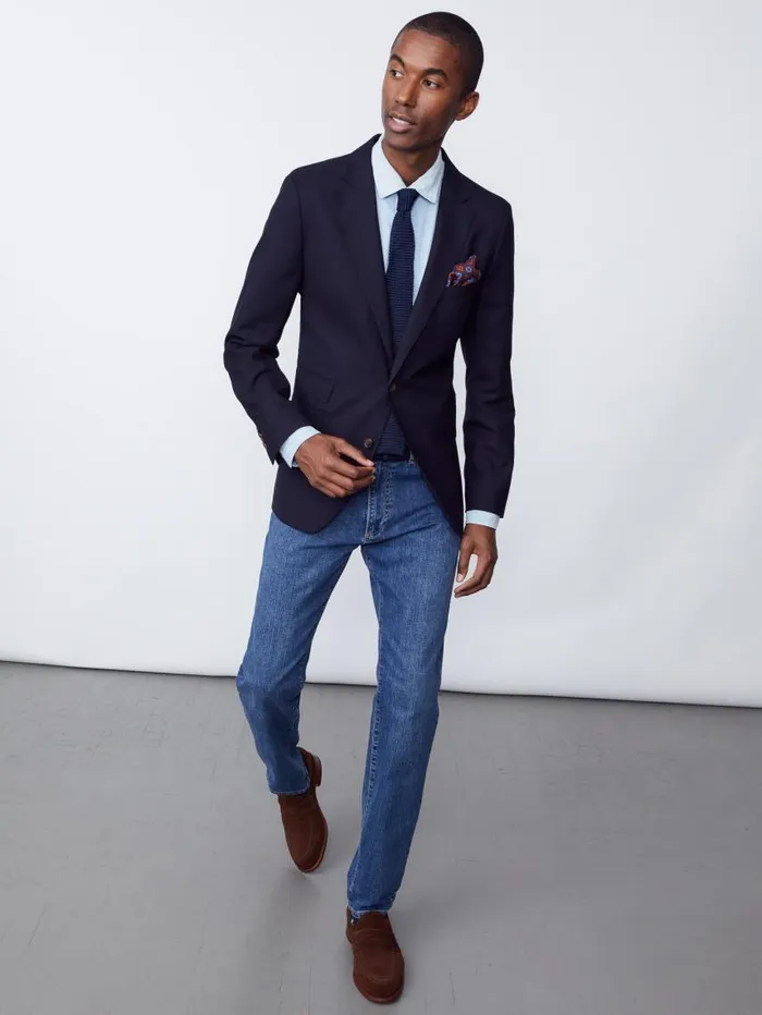 JMcLaughlin Suffolk 3Season Blazer Dark Navy Men Jackets and Outerwear JMcLaughlin Suffolk 3Season Blazer Dark Navy Men Jackets and Outerwear