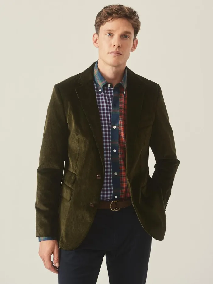 JMcLaughlin Suffolk Corduroy Sport Coat Dark Olive Men Jackets and Outerwear JMcLaughlin Suffolk Corduroy Sport Coat Dark Olive Men Jackets and Outerwear
