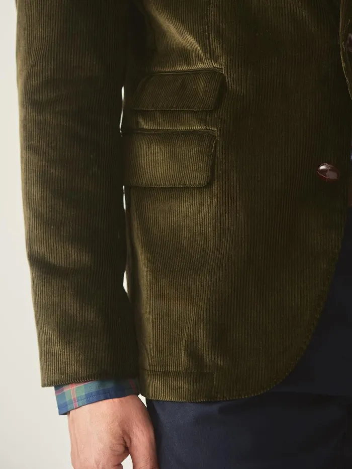 JMcLaughlin Suffolk Corduroy Sport Coat Dark Olive Men Jackets and Outerwear JMcLaughlin Suffolk Corduroy Sport Coat Dark Olive Men Jackets and Outerwear