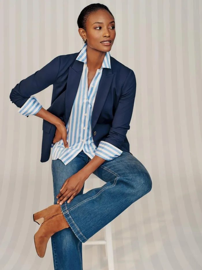 JMcLaughlin Triana Blazer Winter Navy Women Jackets and Outerwear