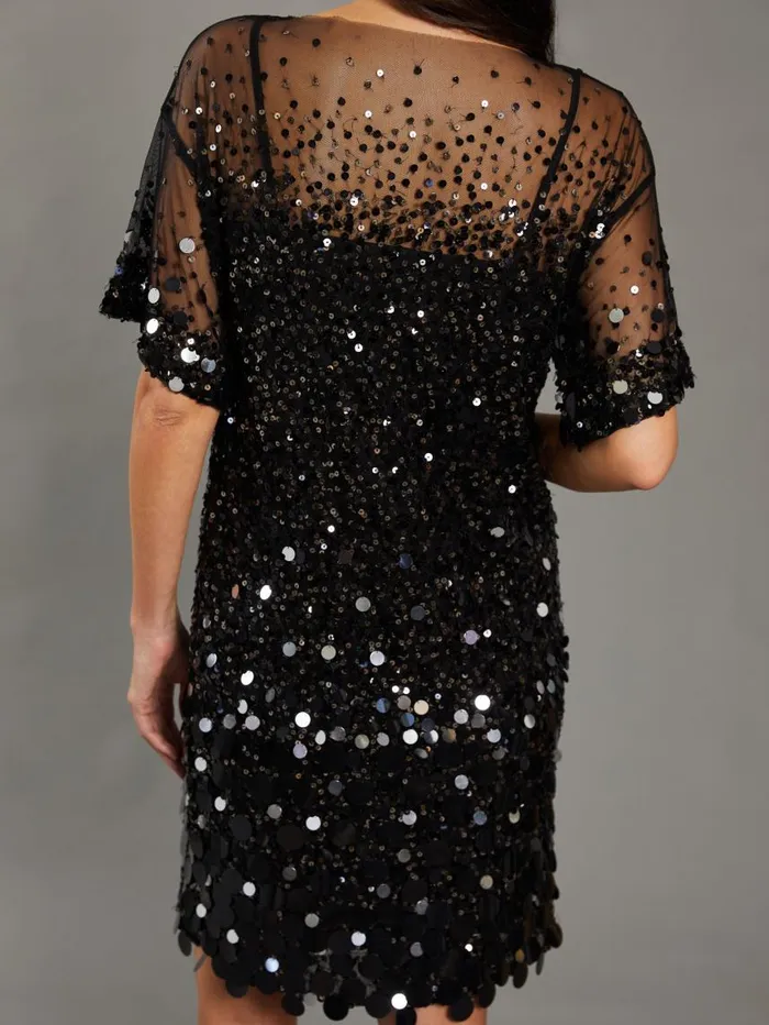 JMcLaughlin Tricia Sequin Dress RSVP X Steven Stolman Black Women Dresses JMcLaughlin Tricia Sequin Dress RSVP X Steven Stolman Black Women Dresses