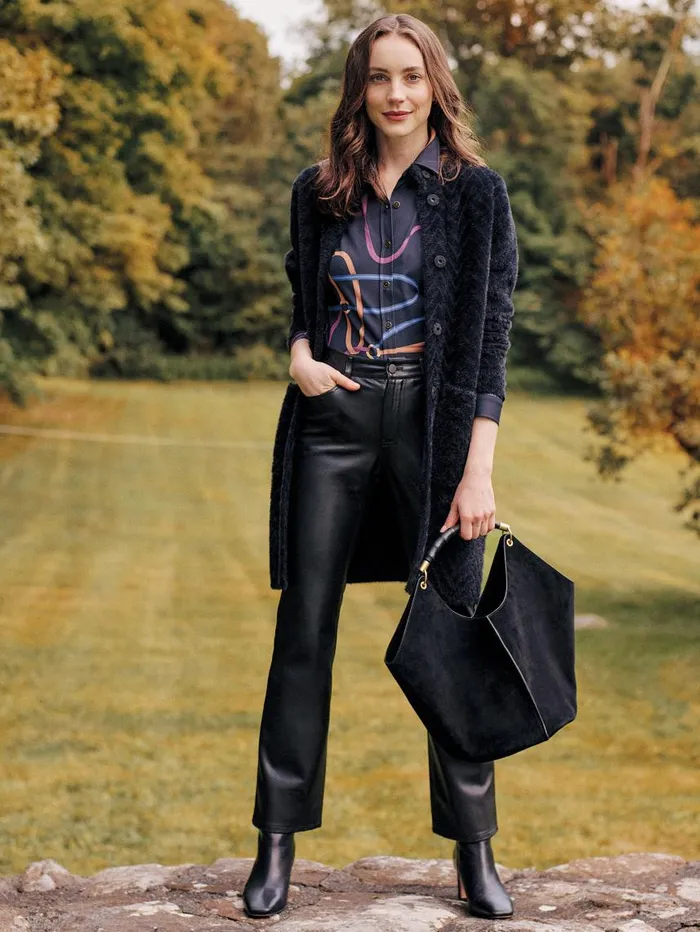 JMcLaughlin Tripp Sweater Coat In Jacquard Black Women Sweaters