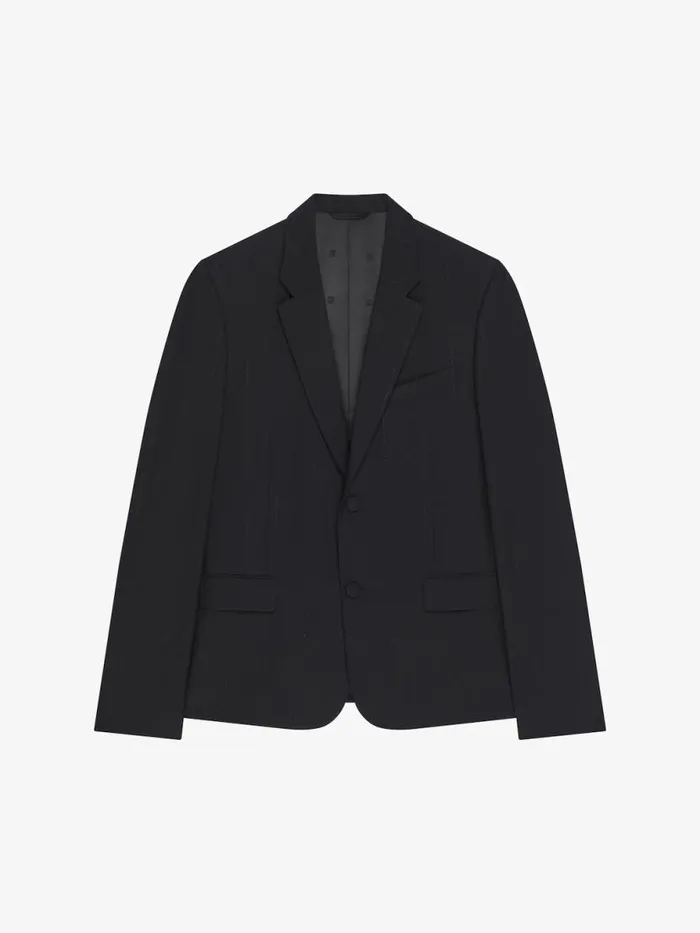 Jacket In Wool With Lurex Stripes Black Men Givenchy Coats and Jackets