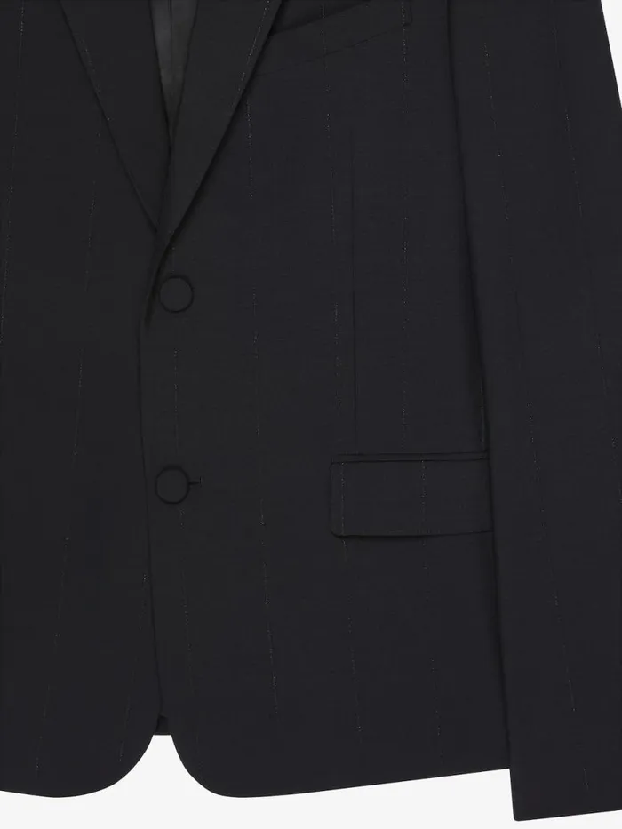 Jacket In Wool With Lurex Stripes Black Men Givenchy Coats and Jackets