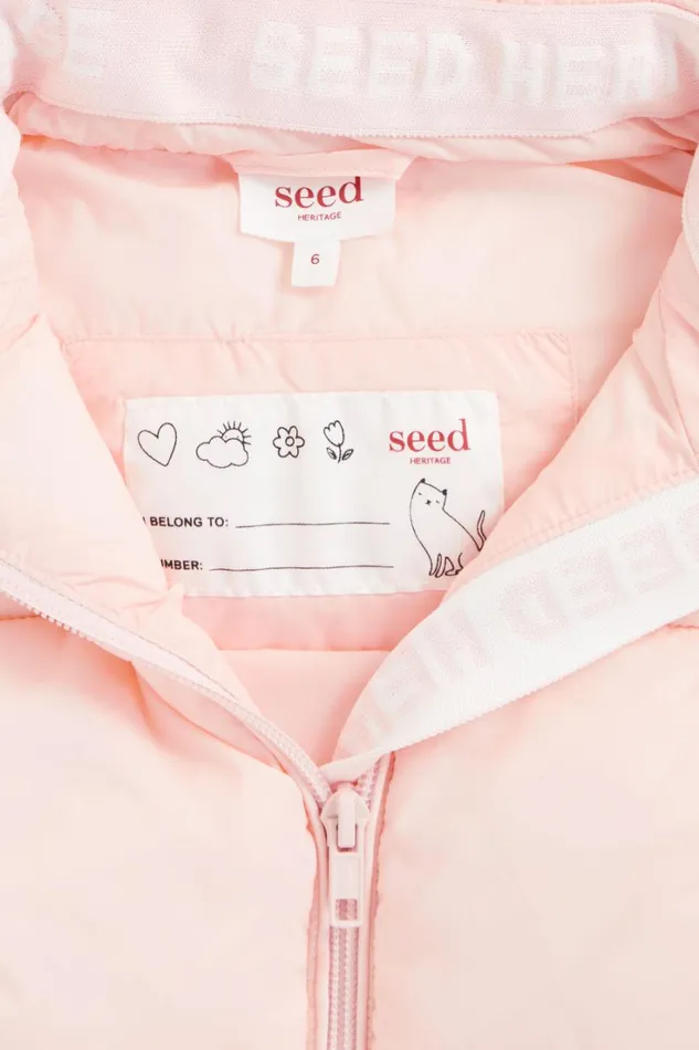 Jackets and Vests Girl Seed Heritage Core Puffer Vest Dusty Rose
