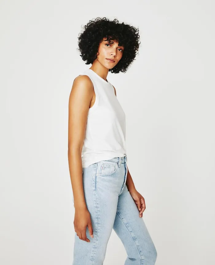 Jagger Muscle Tank Ivory Dust Women AG Jeans Tees and Tanks Jagger Muscle Tank Ivory Dust Women AG Jeans Tees and Tanks