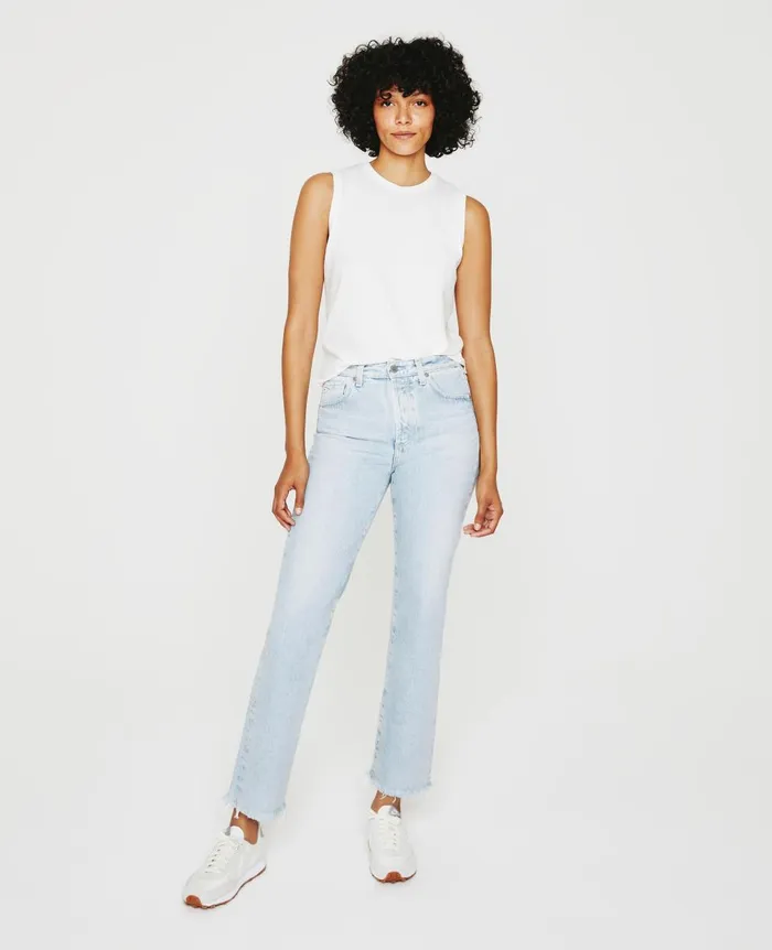 Jagger Muscle Tank Ivory Dust Women AG Jeans Tees and Tanks Jagger Muscle Tank Ivory Dust Women AG Jeans Tees and Tanks