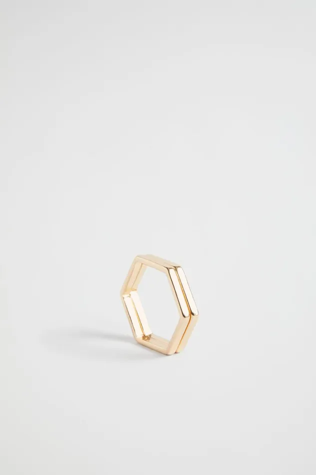 Jewellery Woman Seed Heritage Hexagon Ring Set Gold