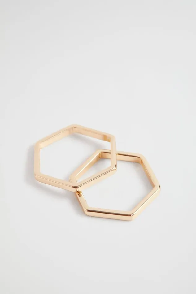Jewellery Woman Seed Heritage Hexagon Ring Set Gold
