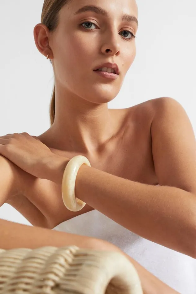 Jewellery Woman Seed Heritage Resin Bangle Magnolia