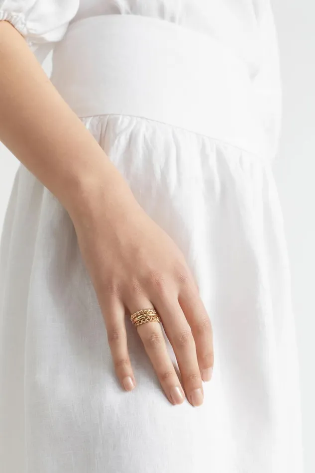 Jewellery Woman Seed Heritage Stacking Rings Gold