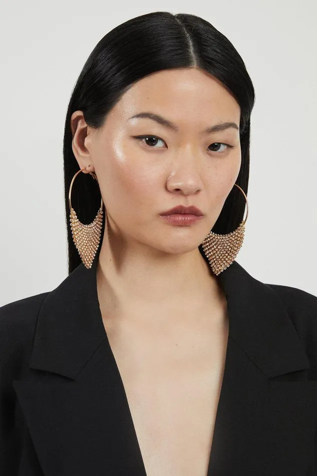 Jewellery Women Karen Millen Diamante Detail Earring Gold