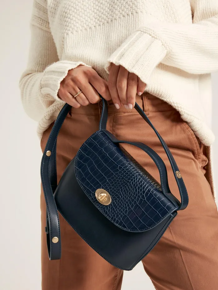Joules Bags Navy Faux Leather Croc Effect Cross Body Bag 8211 Women