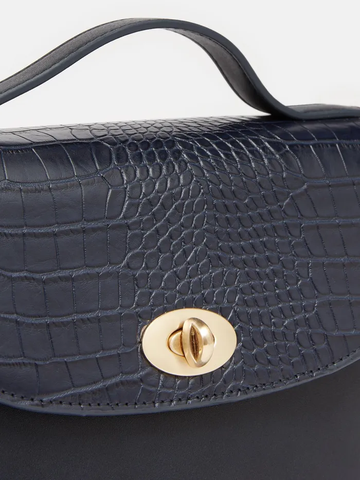 Joules Bags Navy Faux Leather Croc Effect Cross Body Bag 8211 Women