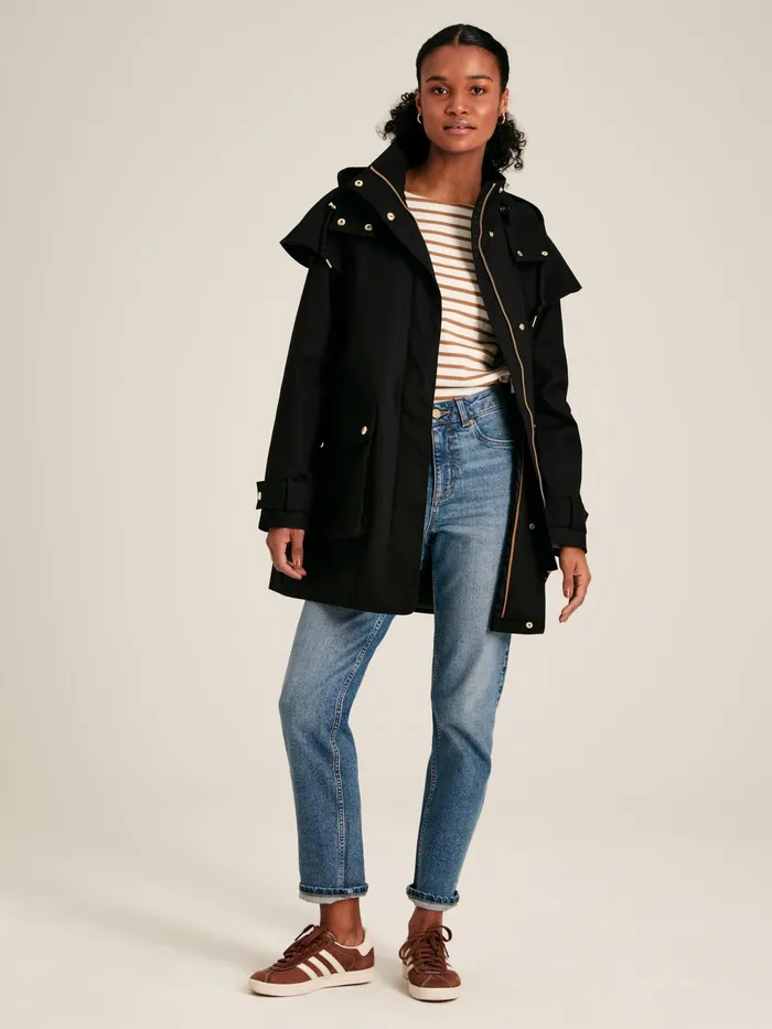 Joules Coats and Jackets Black Waterproof Hooded Raincoat With Cape 8211 Women Joules Coats and Jackets Black Waterproof Hooded Raincoat With Cape 8211 Women