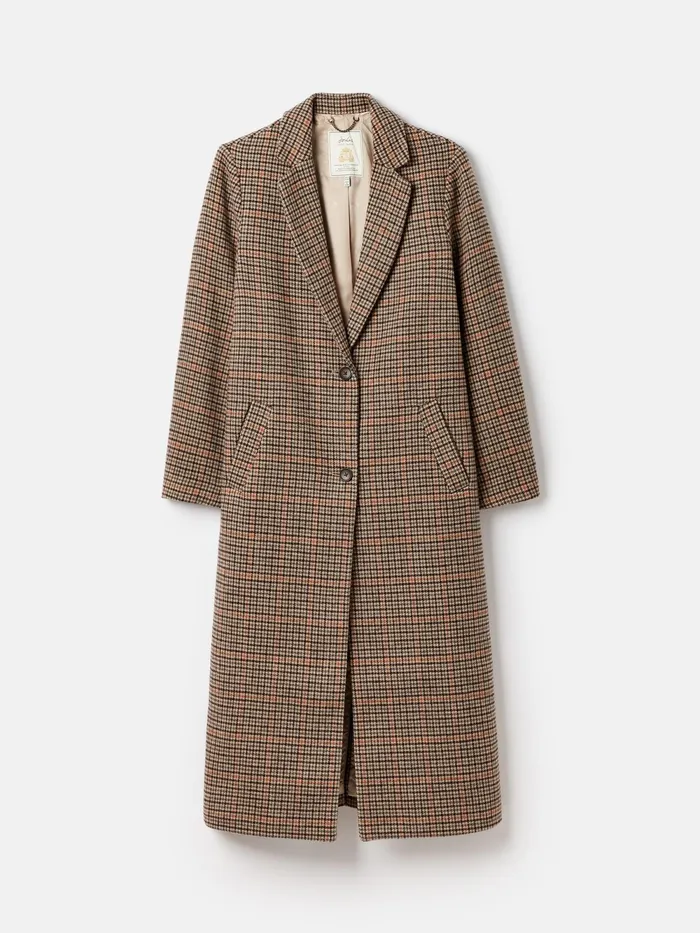 Joules Coats and Jackets Check Wool Blend Coat 8211 Women