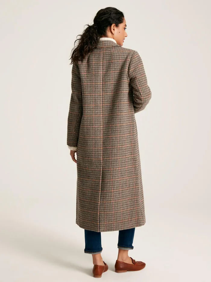 Joules Coats and Jackets Check Wool Blend Coat 8211 Women